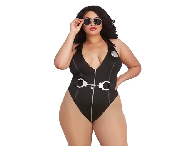 Dreamgirls Plus Size Cop - kivágott rendőrnő body (XL-XXL)