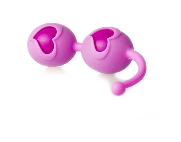 FEELZTOYS Desi - szíves gésagolyó duó (lila-pink)