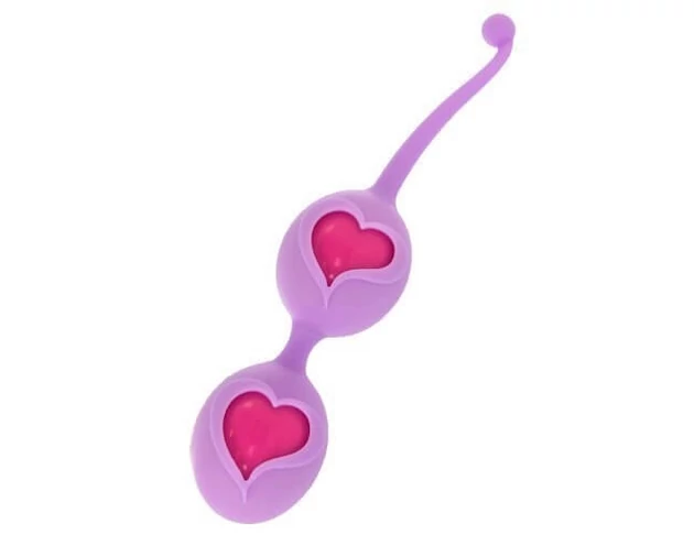 FEELZTOYS Desi - szíves gésagolyó duó (lila-pink)