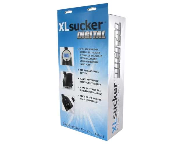 XLSUCKER - digitális potencia- és péniszpumpa (átlátszó)