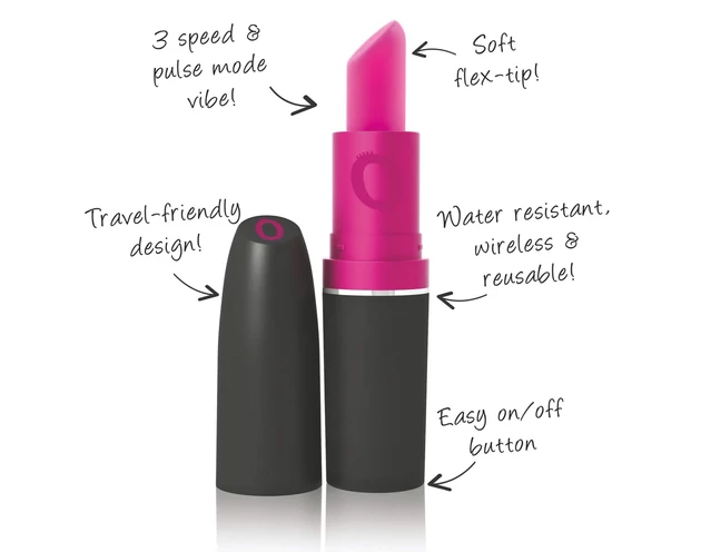 Screaming Lipstick - rúzs vibrátor (fekete-pink)