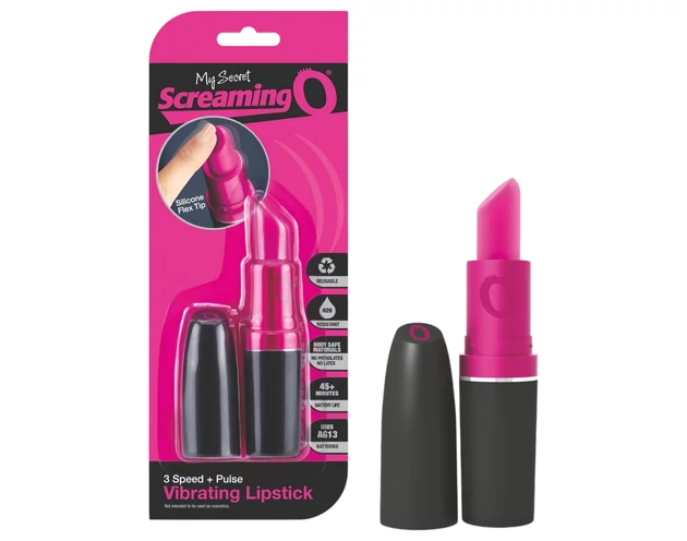 Screaming Lipstick - rúzs vibrátor (fekete-pink)