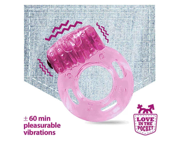 Love in the Pocket - egyszeri vibrációs péniszgyűrű (pink)