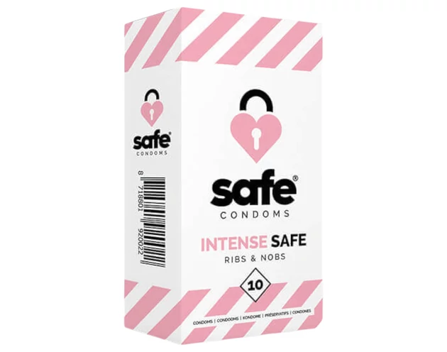 SAFE Intense Safe - bordázott-pontozott óvszer (10db)