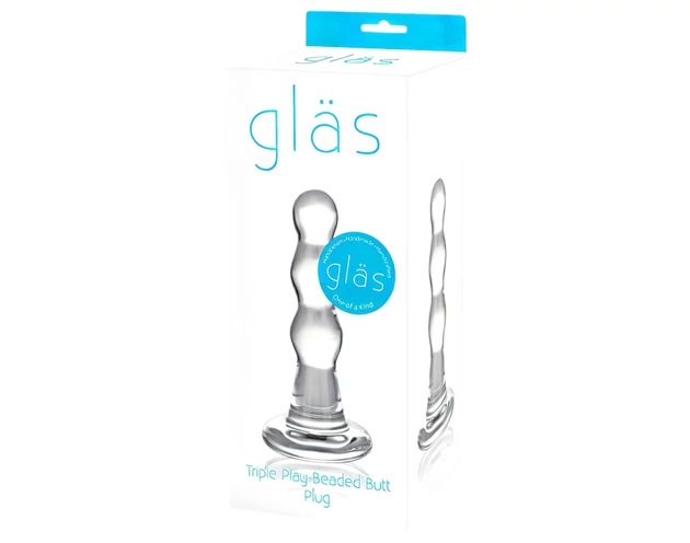 GLAS - hullámos üveg anál dildó (átlátszó)