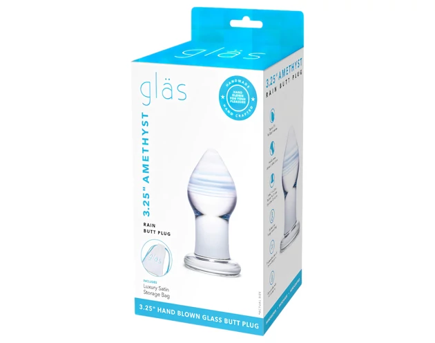 GLAS Amethyst Rain - üveg anál plug (átlátszó lila)