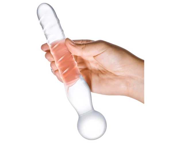 GLAS - kétvégű, üveg dildó (átlátszó)