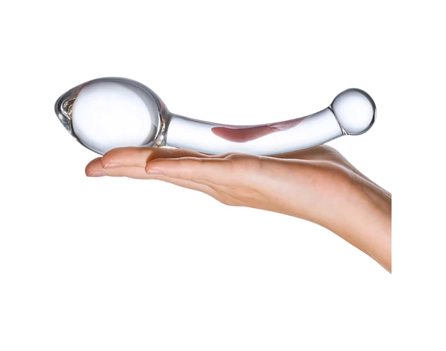 GLAS - üveg anál dupla dildó (átlátszó)