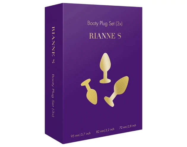 Rianne - 3 részes szilikon anál plug szett (fekete)