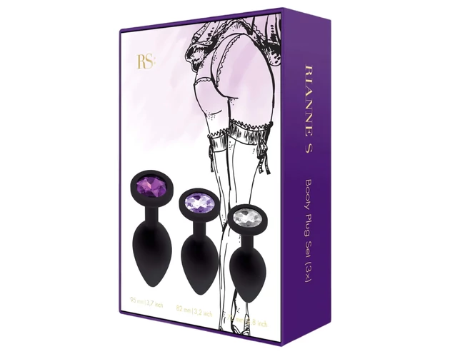 Rianne - 3 részes szilikon anál plug szett (fekete)