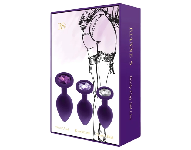 Rianne - 3 részes szilikon anál plug szett (lila)
