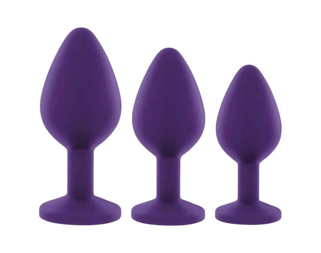 Rianne - 3 részes szilikon anál plug szett (lila)