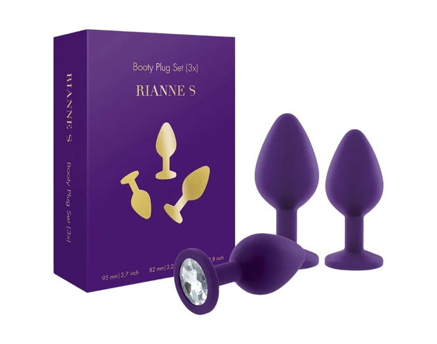 Rianne - 3 részes szilikon anál plug szett (lila)
