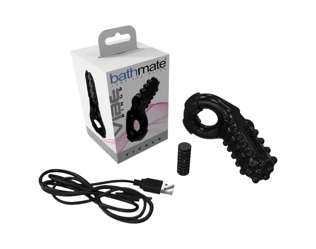 Bathmate Vibe Ring Tickle - vibrációs péniszgyűrű (fekete)