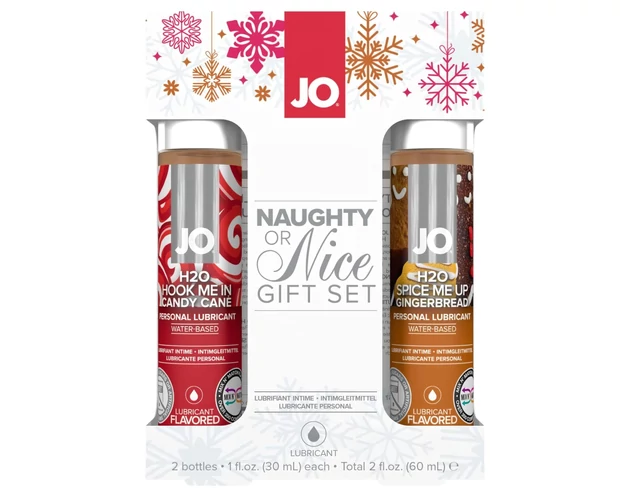 System JO Naughty - pikáns ünnepi vízbázisú síkosító szett (2x30ml)