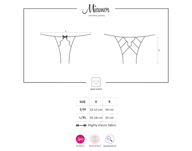 Obsessive Miamor - hálós, nyitott csipke női bugyi (fekete)