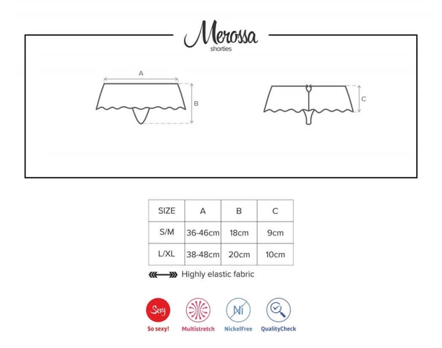 Obsessive Merossa - strasszos, nyitott női tanga - fekete