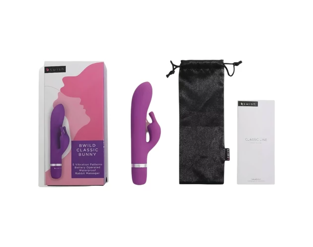 B SWISH Bwild Classic Bunny - csiklókaros vibrátor (lila)