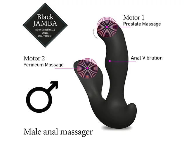 FEELZTOYS Black Jamba - rádiós, melegítő anál vibrátor (fekete)
