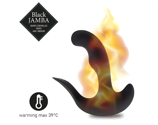 FEELZTOYS Black Jamba - rádiós, melegítő anál vibrátor (fekete)
