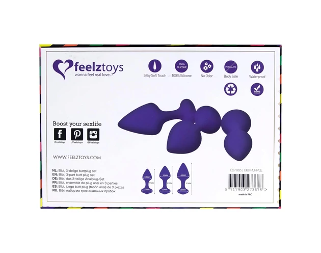 FEELZTOYS Bibi - anál plug szett - lila (3 részes)