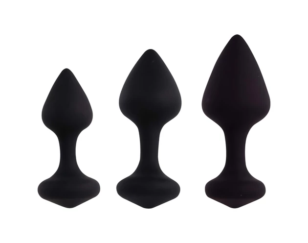FEELZTOYS Bibi - anál plug szett - fekete (3 részes)