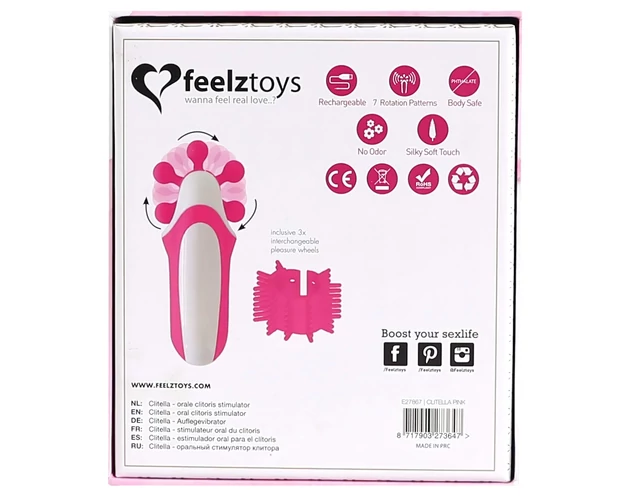 FEELZTOYS Clitella - akkus, forgó, orál vibrátor (pink)
