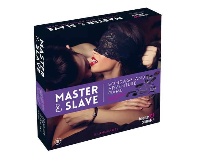 Master & Slave - kötözős játék szett (lila-fekete)