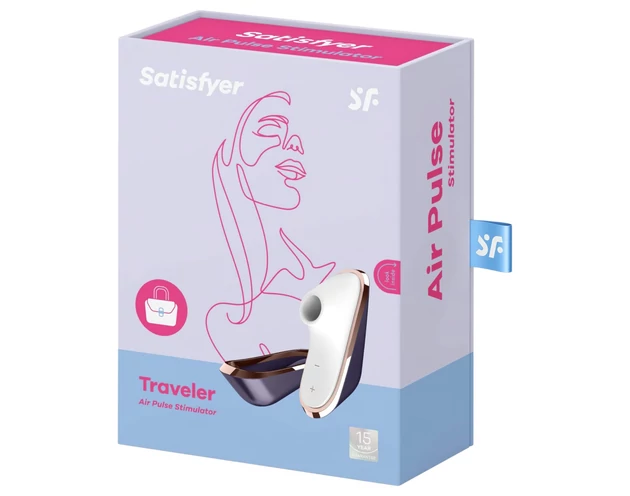 Satisfyer Traveler - utazó akkus csiklóizgató (fekete-fehér)
