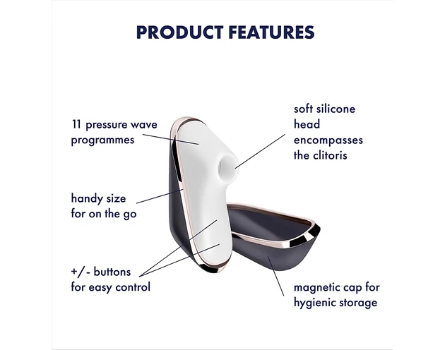 Satisfyer Traveler - utazó akkus csiklóizgató (fekete-fehér)