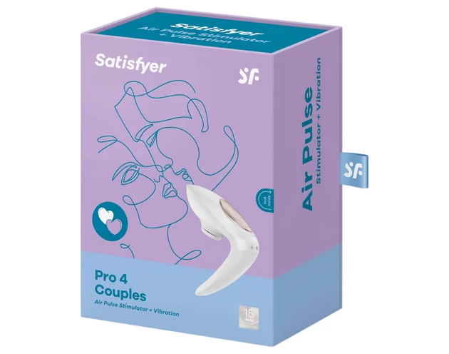 Satisfyer Pro 4 Couples - akkus léghullámos párvibrátor (fehér)