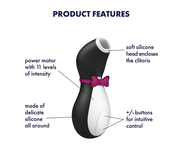 Satisfyer Penguin - akkus, vízálló csiklóizgató (fekete-fehér)