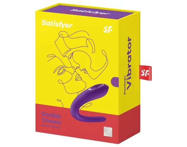 Satisfyer Double Classic - vízálló, akkus párvibrátor (lila)