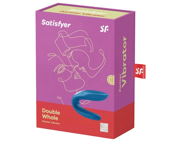 Satisfyer Double Whale - 2 motoros párvibrátor (kék)