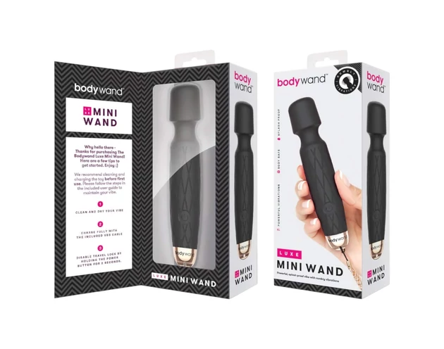 Bodywand Luxe - akkus, mini masszírozó vibrátor (fekete)