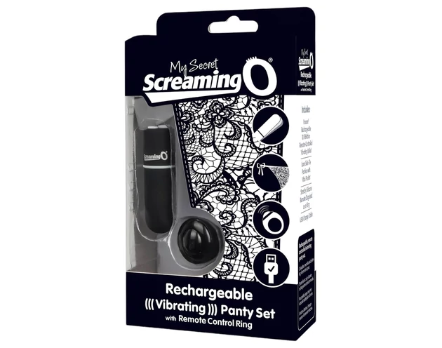 Screaming O MySecret - vibrációs tanga - fekete (S-L)