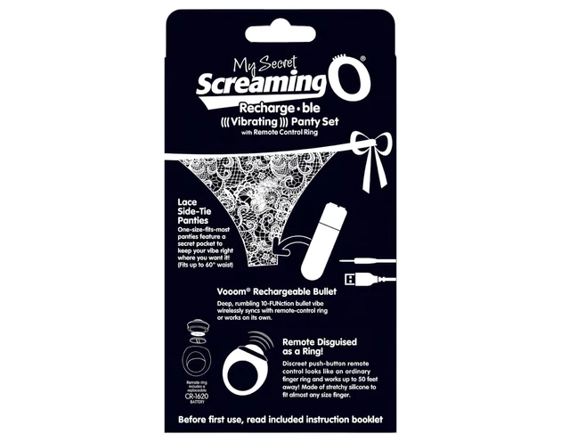 Screaming O MySecret - vibrációs tanga - fekete (S-L)