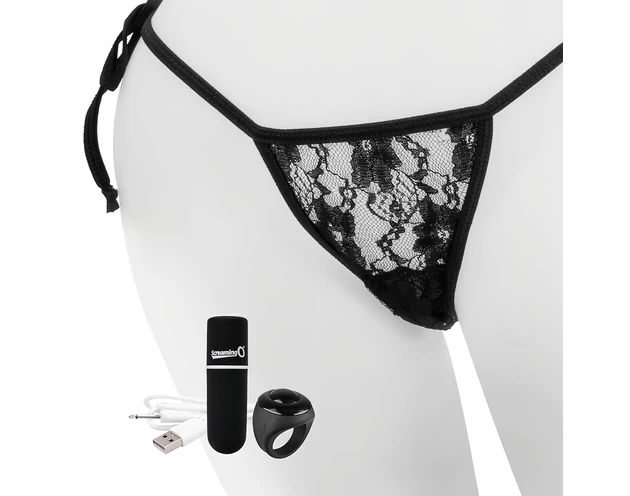 Screaming O MySecret - vibrációs tanga - fekete (S-L)