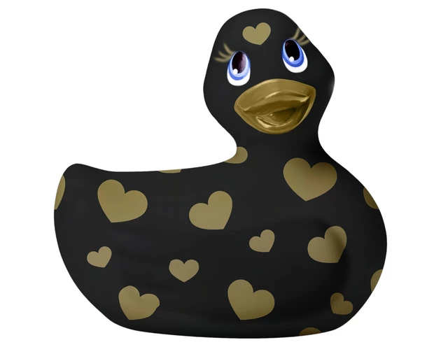 My Duckie Romance 2.0 - csikló vibrátor (fekete-arany)