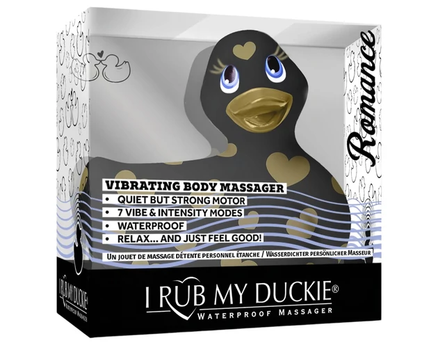 My Duckie Romance 2.0 - csikló vibrátor (fekete-arany)