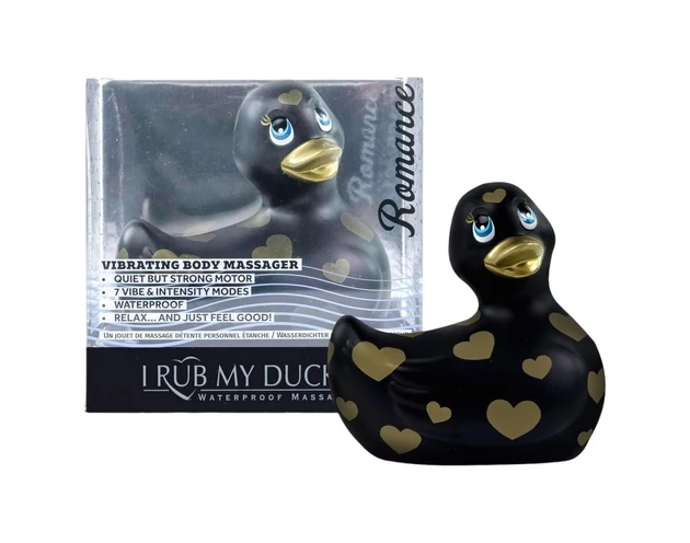 My Duckie Romance 2.0 - csikló vibrátor (fekete-arany)