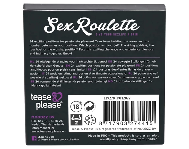 Sex Roulette Kama Sutra - szex társasjáték (10 nyelven)