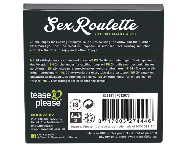 Sex Roulette Foreplay - szex társasjáték (10 nyelven)