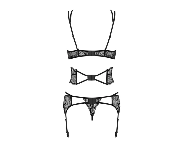 Obsessive Frivolla - pikáns csipke fehérnemű szett (fekete)