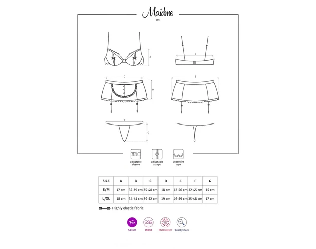 Obsessive Maidme - szobalány jelmez szett (6 részes)