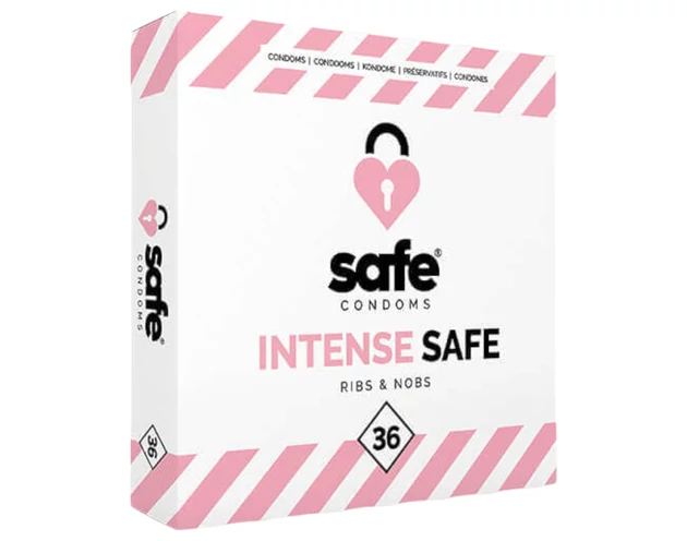SAFE Intense Safe - Bordázott és pontozott óvszer (36db)