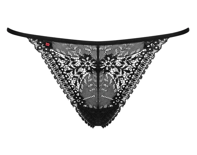 Obsessive Intensa - pántos csipke tanga (fekete)