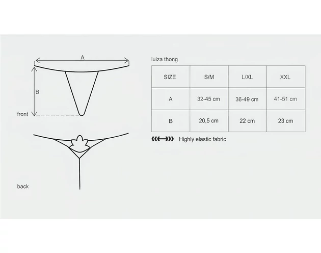 Obsessive Luiza - tulipános tanga (fehér)