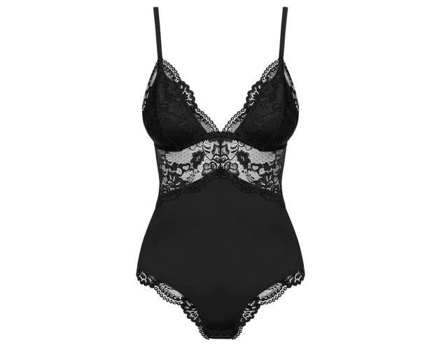 Obsessive 810-TED-1 - csipkés body (fekete)