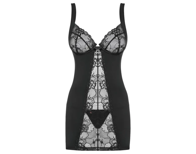 Obsessive Heartina - hálóing és tanga (fekete)